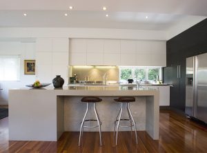 kitchen layout - waterfall ends